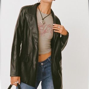 Princess Polly Faux Leather Blazer